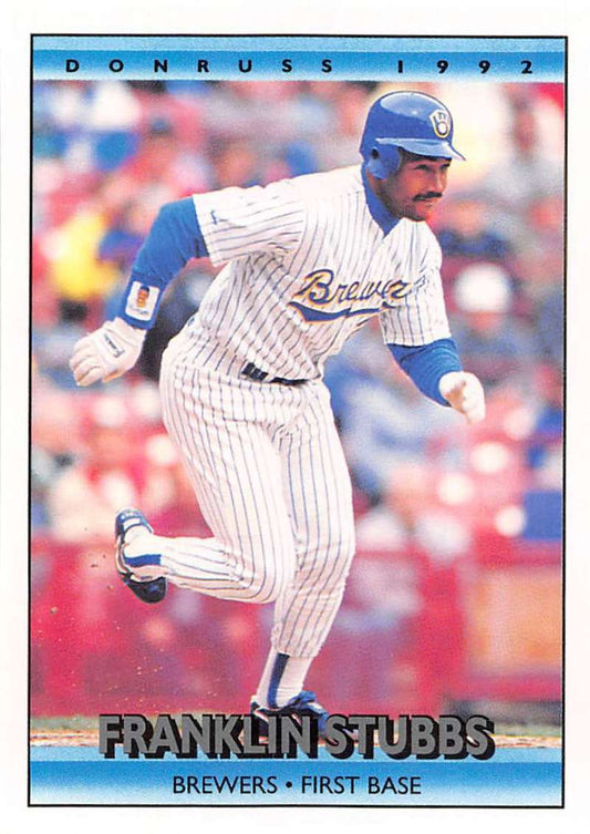 1992 Donruss Baseball #618 Franklin Stubbs  Milwaukee Brewers  Image 1