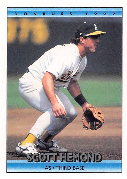 1992 Donruss Baseball #637 Scott Hemond  Oakland Athletics  Image 1