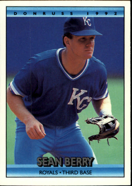 1992 Donruss Baseball #651 Sean Berry  Kansas City Royals  Image 1