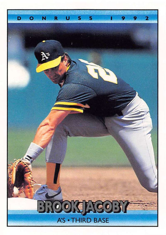 1992 Donruss Baseball #670 Brook Jacoby  Oakland Athletics  Image 1