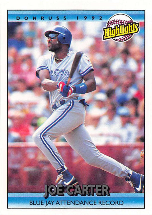 1992 Donruss Baseball #677 Joe Carter HL  Toronto Blue Jays  Image 1