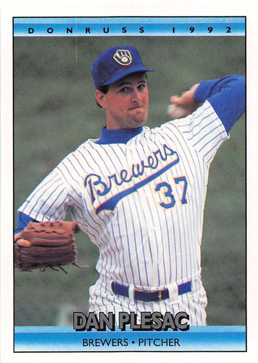 1992 Donruss Baseball #682 Dan Plesac  Milwaukee Brewers  Image 1