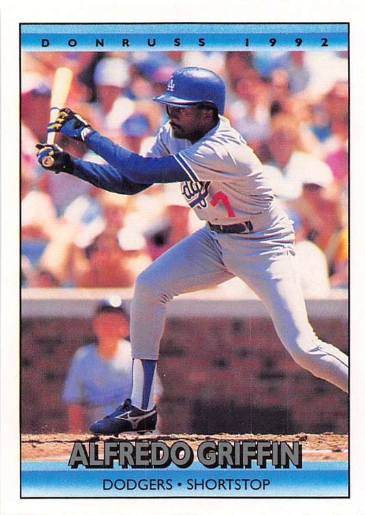 1992 Donruss Baseball #692 Alfredo Griffin  Los Angeles Dodgers  Image 1
