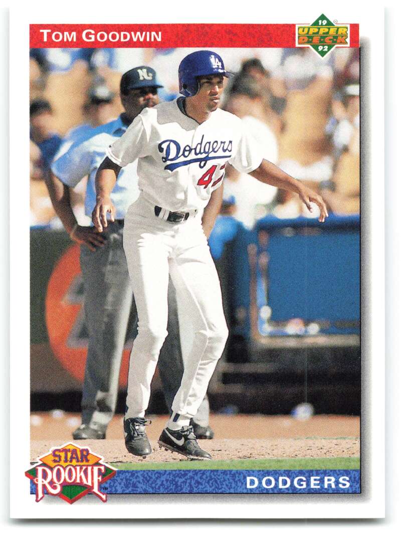 1992 Upper Deck #20 Tom Goodwin SR  RC Rookie Los Angeles Dodgers  Image 1