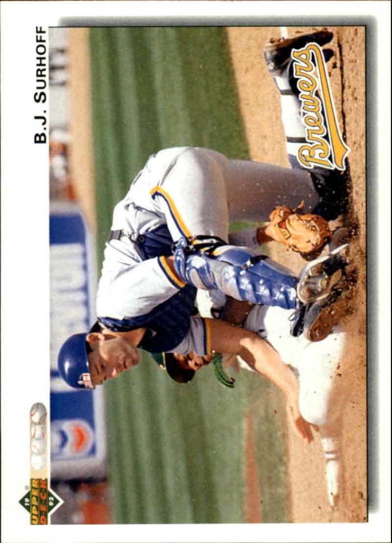 1992 Upper Deck #120 B.J. Surhoff  Milwaukee Brewers  Image 1