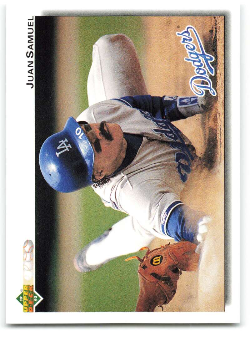 1992 Upper Deck #195 Juan Samuel  Los Angeles Dodgers  Image 1