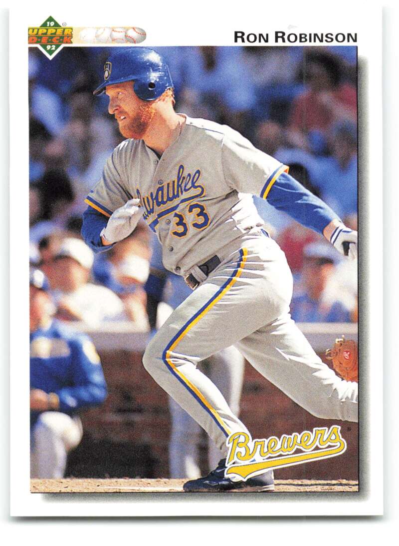 1992 Upper Deck #198 Ron Robinson  Milwaukee Brewers  Image 1