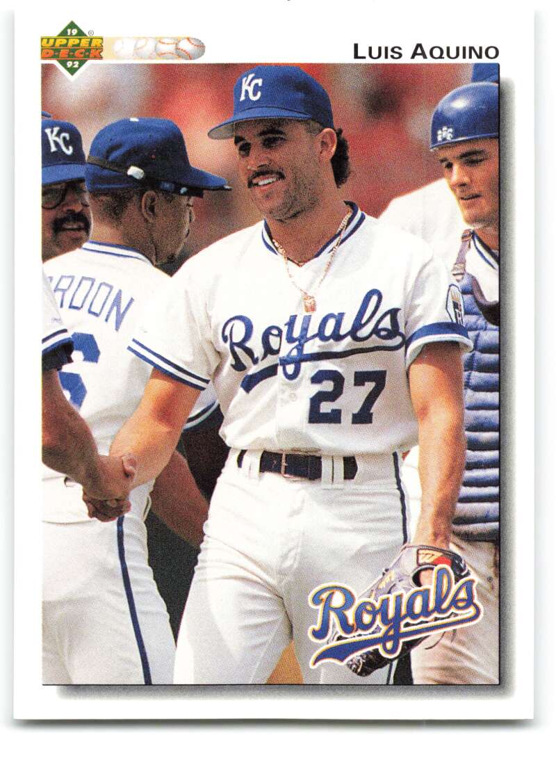 1992 Upper Deck #219 Luis Aquino  Kansas City Royals  Image 1