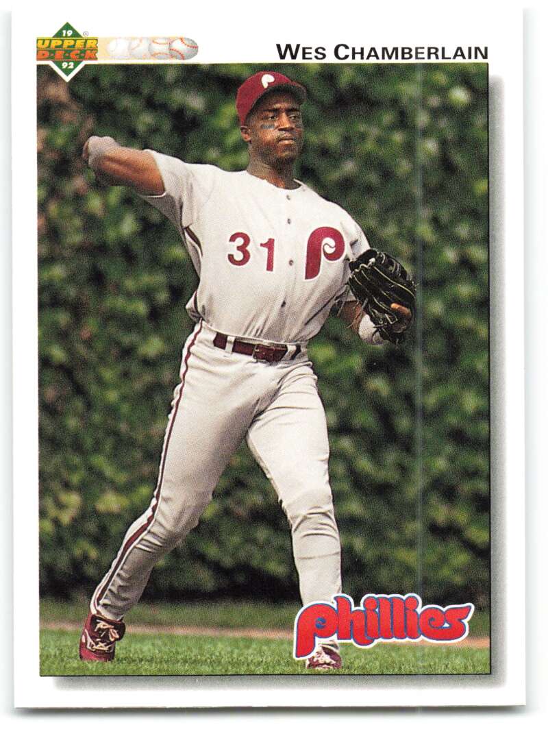 1992 Upper Deck #347 Wes Chamberlain  Philadelphia Phillies  Image 1