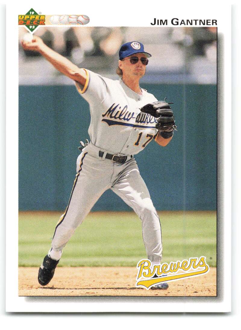 1992 Upper Deck #360 Jim Gantner  Milwaukee Brewers  Image 1