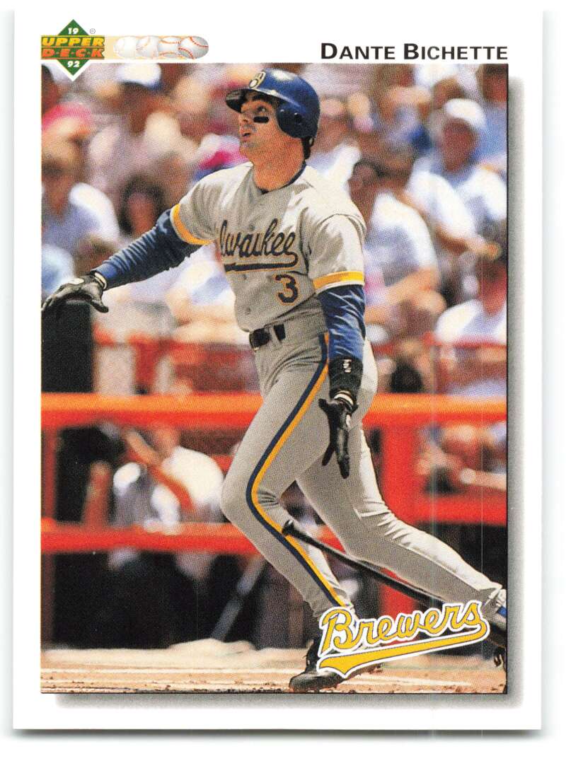 1992 Upper Deck #378 Dante Bichette  Milwaukee Brewers  Image 1