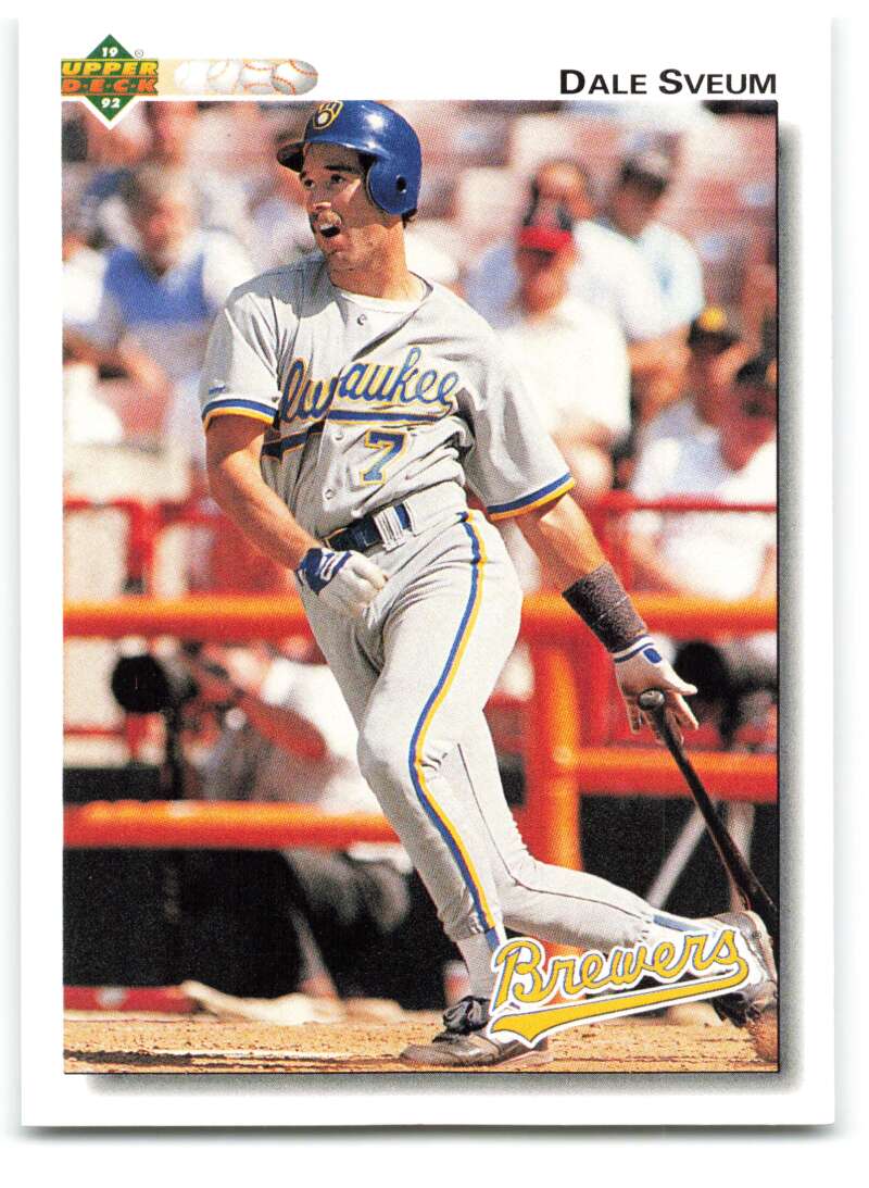 1992 Upper Deck #498 Dale Sveum  Milwaukee Brewers  Image 1