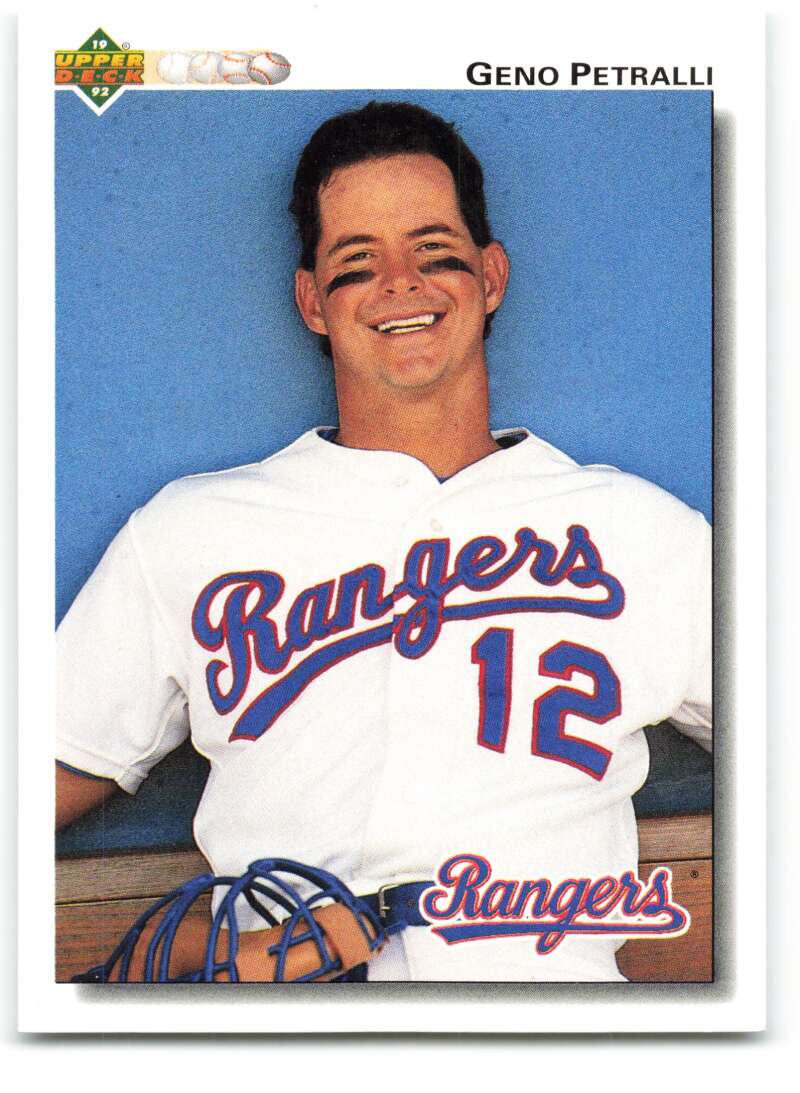 1992 Upper Deck #599 Geno Petralli  Texas Rangers  Image 1