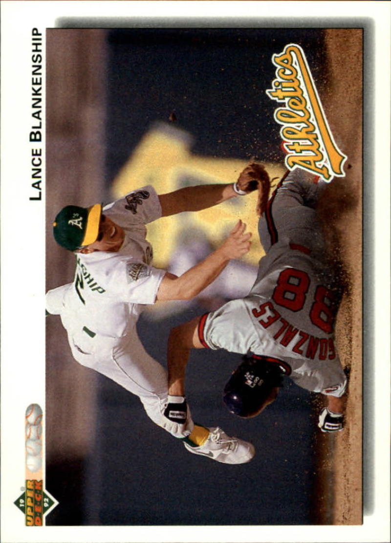 1992 Upper Deck #749 Lance Blankenship  Oakland Athletics  Image 1