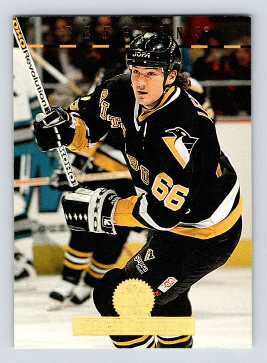 1994-95 Leaf #1 Mario Lemieux  Pittsburgh Penguins  Image 1