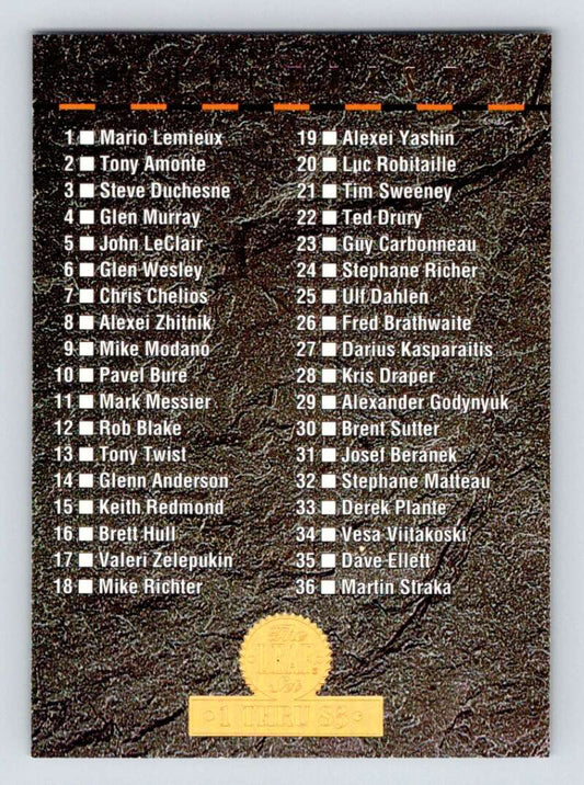 1994-95 Leaf #110 Checklist   Image 1