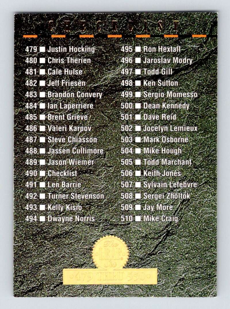 1994-95 Leaf #550 Checklist   Image 1