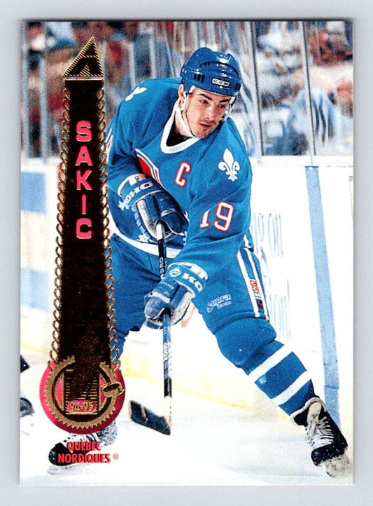1994-95 Pinnacle #50 Joe Sakic  Quebec Nordiques  Image 1