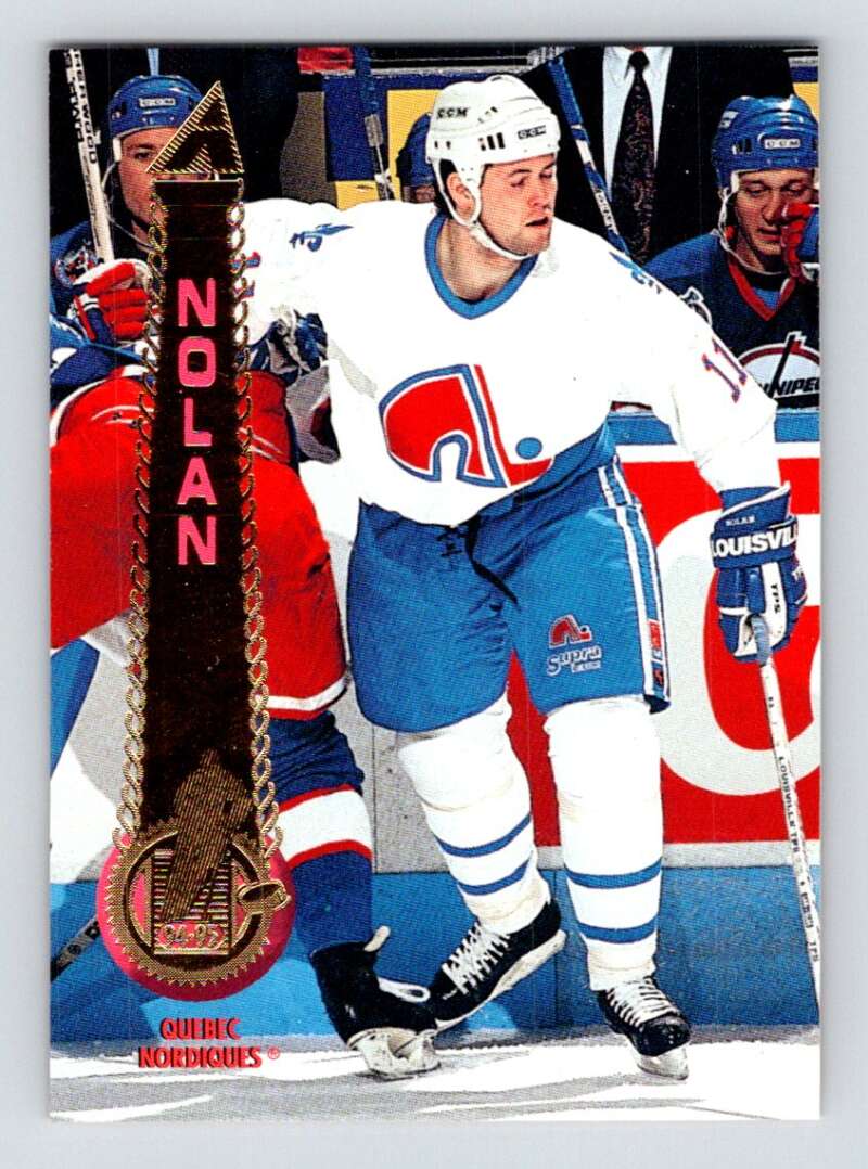 1994-95 Pinnacle #76 Owen Nolan  Quebec Nordiques  Image 1