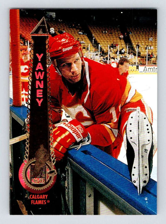 1994-95 Pinnacle #245 Trent Yawney  Calgary Flames  Image 1