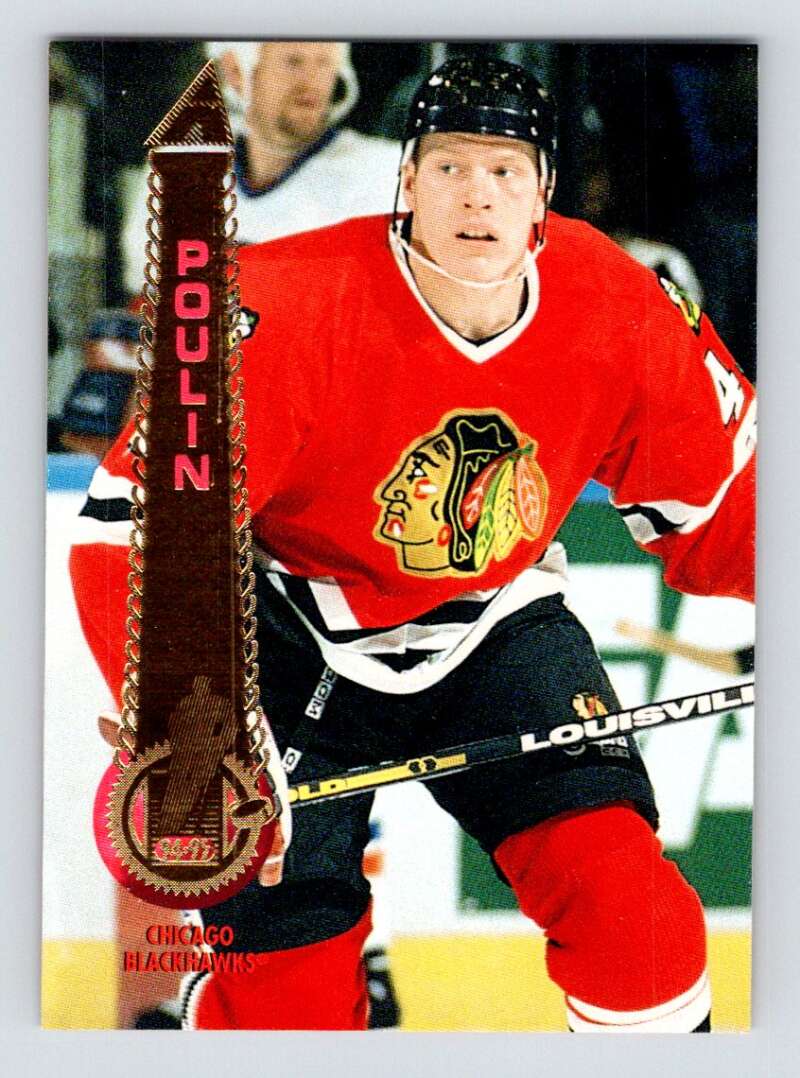 1994-95 Pinnacle #283 Patrick Poulin  Chicago Blackhawks  Image 1