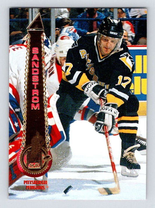 1994-95 Pinnacle #313 Tomas Sandstrom  Pittsburgh Penguins  Image 1