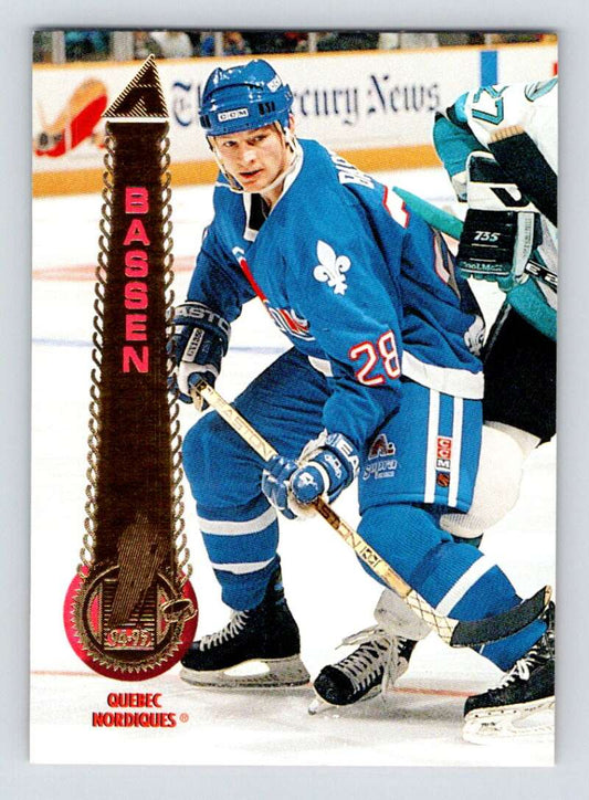 1994-95 Pinnacle #327 Bob Bassen  Quebec Nordiques  Image 1