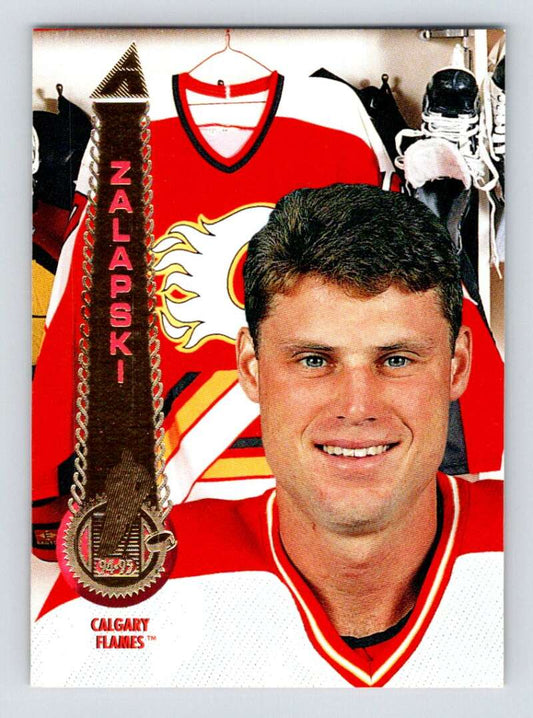 1994-95 Pinnacle #342 Zarley Zalapski  Calgary Flames  Image 1