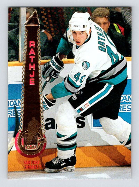 1994-95 Pinnacle #363 Mike Rathje  San Jose Sharks  Image 1