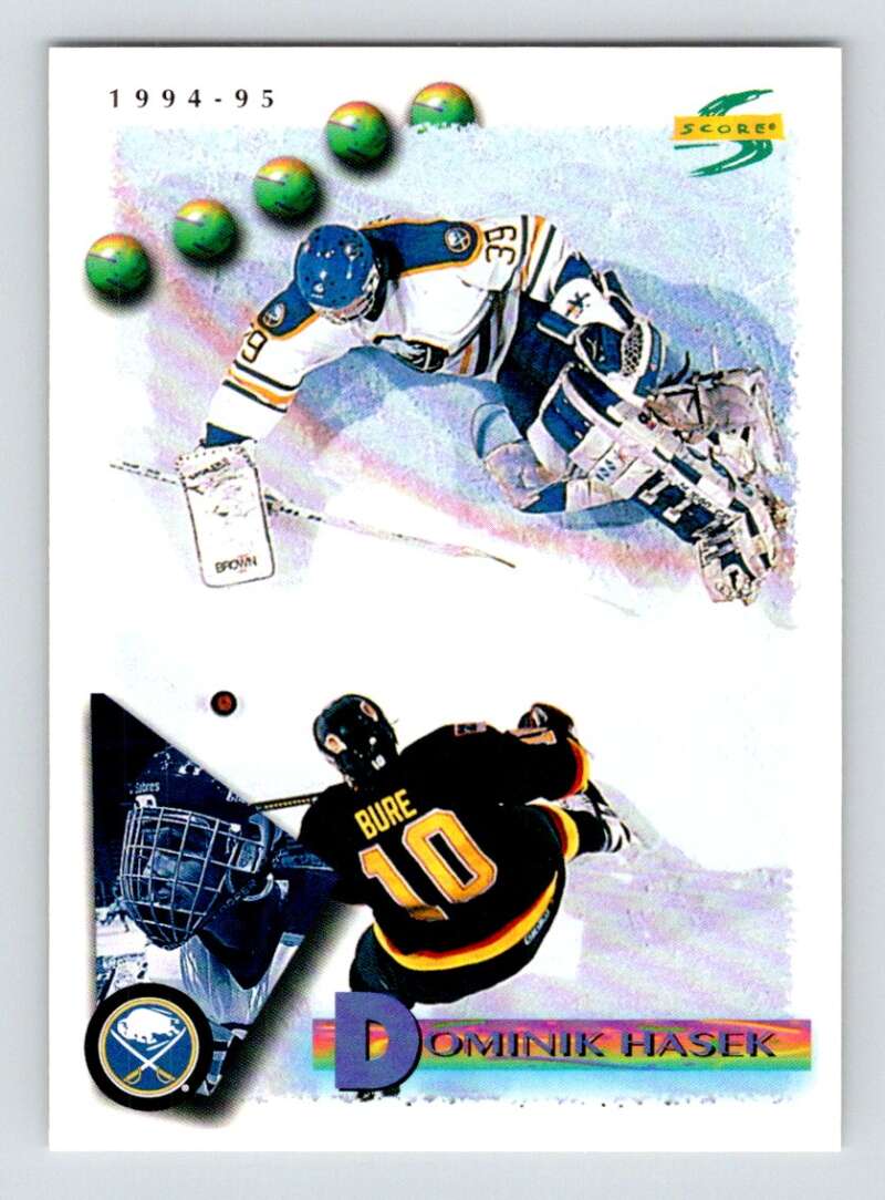 1994-95 Score Hockey #78 Dominik Hasek/Pavel Bure  Buffalo Sabres  V90743 Image 1