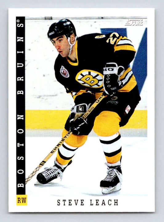 1993-94 Score Canadian #88 Steve Leach Hockey Boston Bruins  Image 1