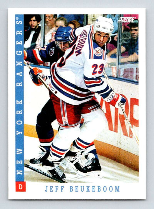 1993-94 Score Canadian #94 Jeff Beukeboom Hockey New York Rangers  Image 1