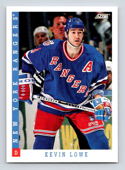 1993-94 Score Canadian #112 Kevin Lowe Hockey New York Rangers  Image 1
