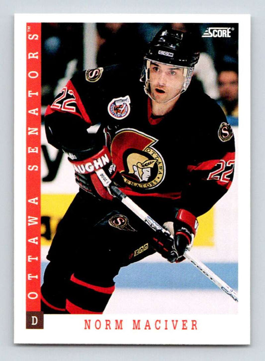 1993-94 Score Canadian #123 Norm Maciver Hockey Ottawa Senators  Image 1