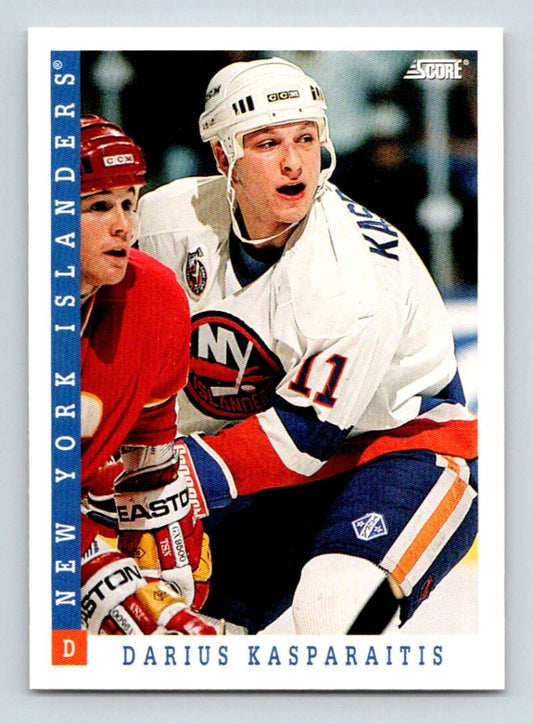 1993-94 Score Canadian #124 Darius Kasparaitis Hockey New York Islanders  Image 1