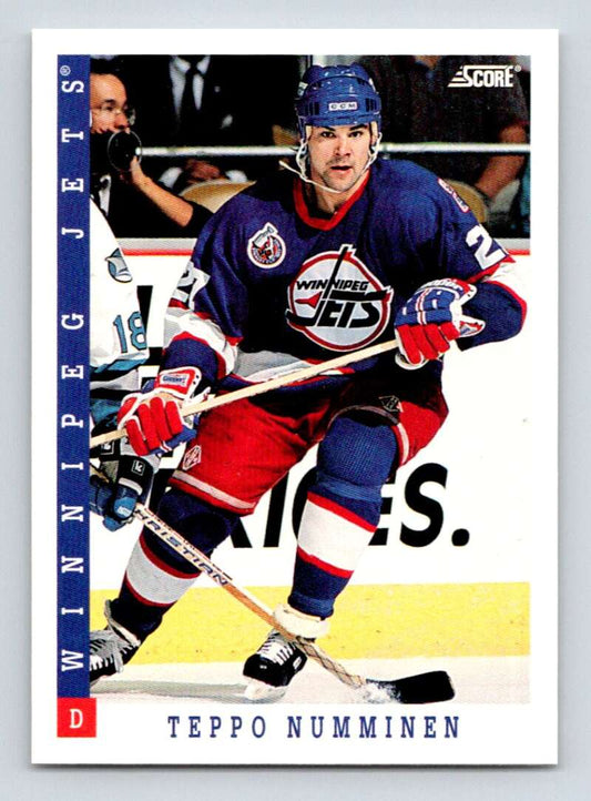 1993-94 Score Canadian #132 Teppo Numminen Hockey Winnipeg Jets  Image 1
