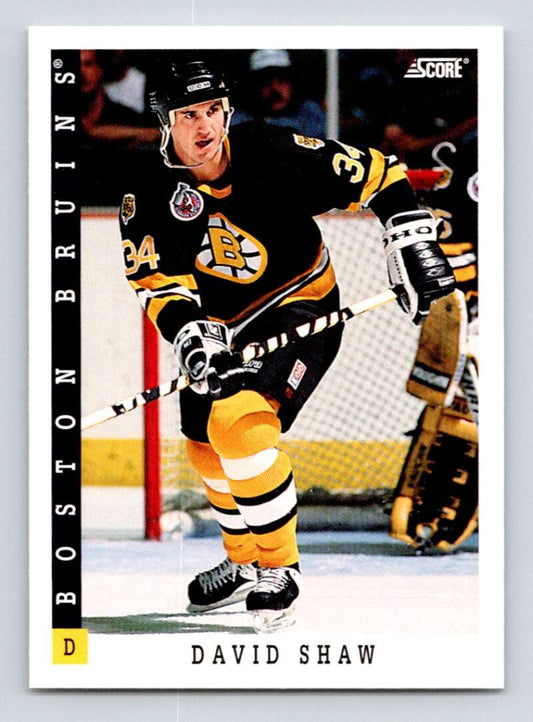 1993-94 Score Canadian #205 David Shaw Hockey Boston Bruins  Image 1