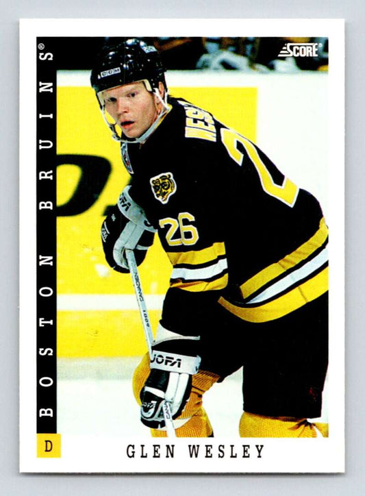 1993-94 Score Canadian #243 Glen Wesley Hockey Boston Bruins  Image 1