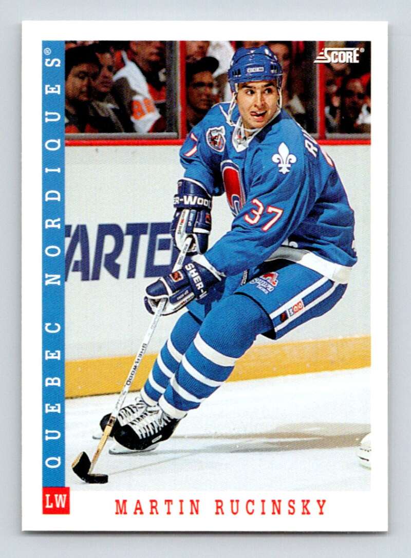 1993-94 Score Canadian #254 Martin Rucinsky Hockey Quebec Nordiques  Image 1