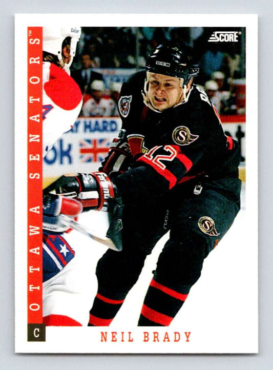 1993-94 Score Canadian #293 Neil Brady Hockey Ottawa Senators  Image 1