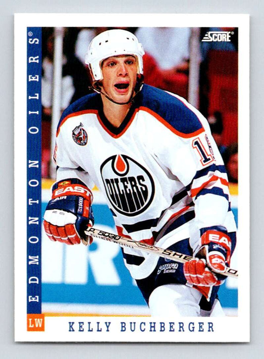 1993-94 Score Canadian #317 Kelly Buchberger Hockey Edmonton Oilers  Image 1
