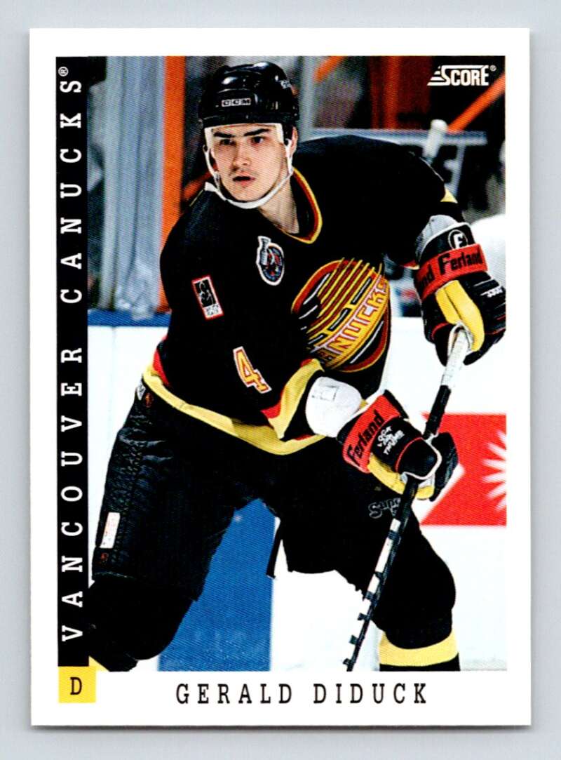 1993-94 Score Canadian #356 Gerald Diduck Hockey Vancouver Canucks  Image 1