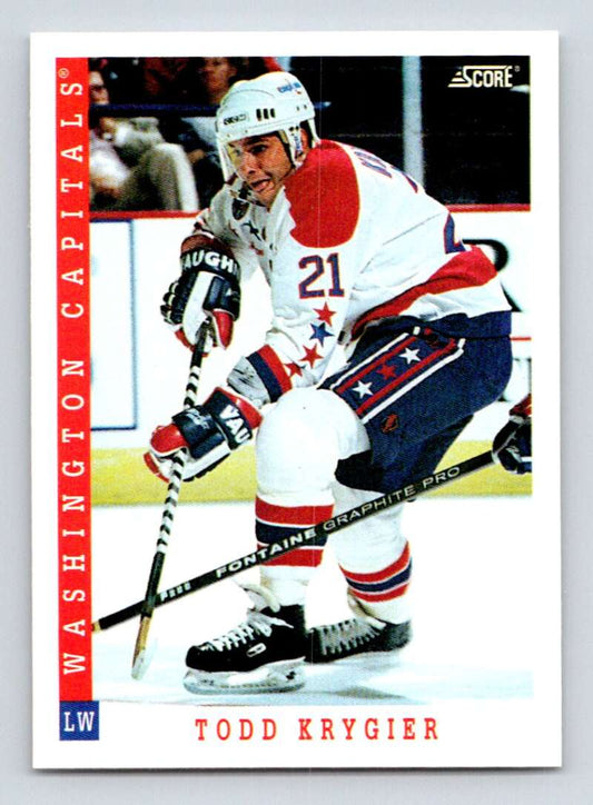 1993-94 Score Canadian #357 Todd Krygier Hockey Washington Capitals  Image 1