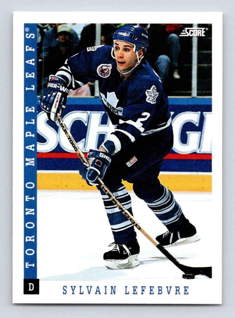 1993-94 Score Canadian #359 Sylvain Lefebvre Hockey Toronto Maple Leafs  Image 1