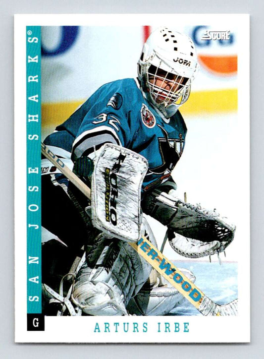 1993-94 Score Canadian #377 Arturs Irbe Hockey San Jose Sharks  Image 1