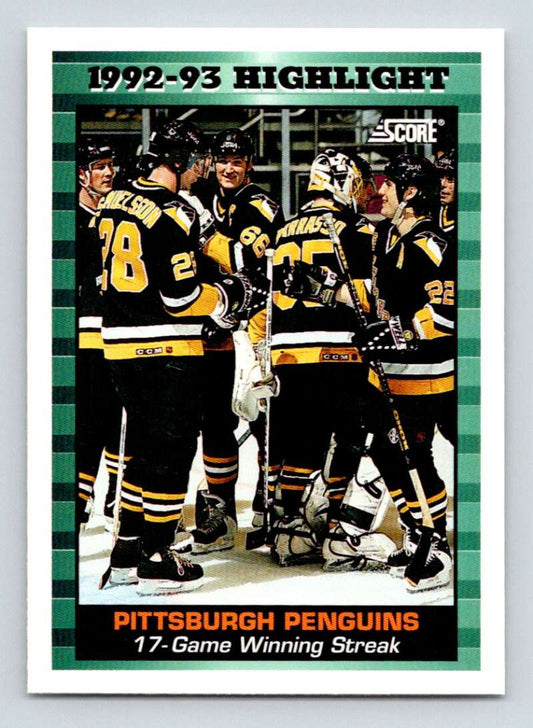 1993-94 Score Canadian #452 17 Game Winning Streak HL Hockey  Image 1