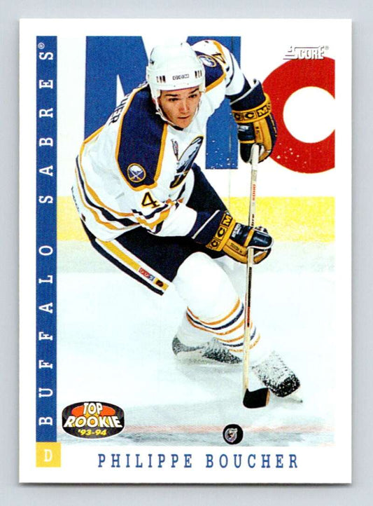 1993-94 Score Canadian #455 Philippe Boucher TR Hockey Buffalo Sabres  Image 1