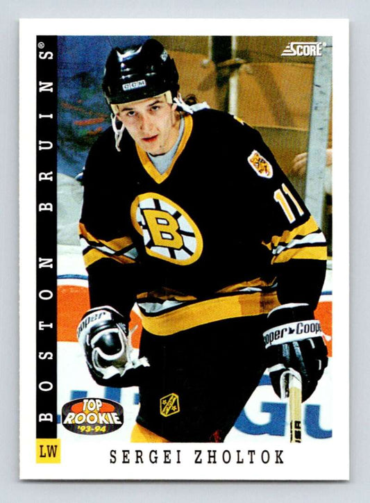 1993-94 Score Canadian #475 Sergei Zholtok TR Hockey Boston Bruins  Image 1