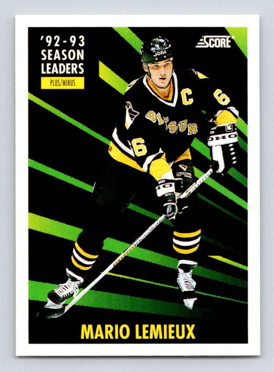 1993-94 Score Canadian #480 Mario Lemieux SL Hockey Pittsburgh Penguins  Image 1