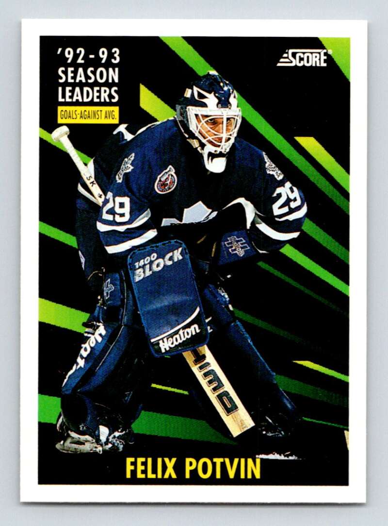 1993-94 Score Canadian #484 Felix Potvin SL Hockey Toronto Maple Leafs  Image 1